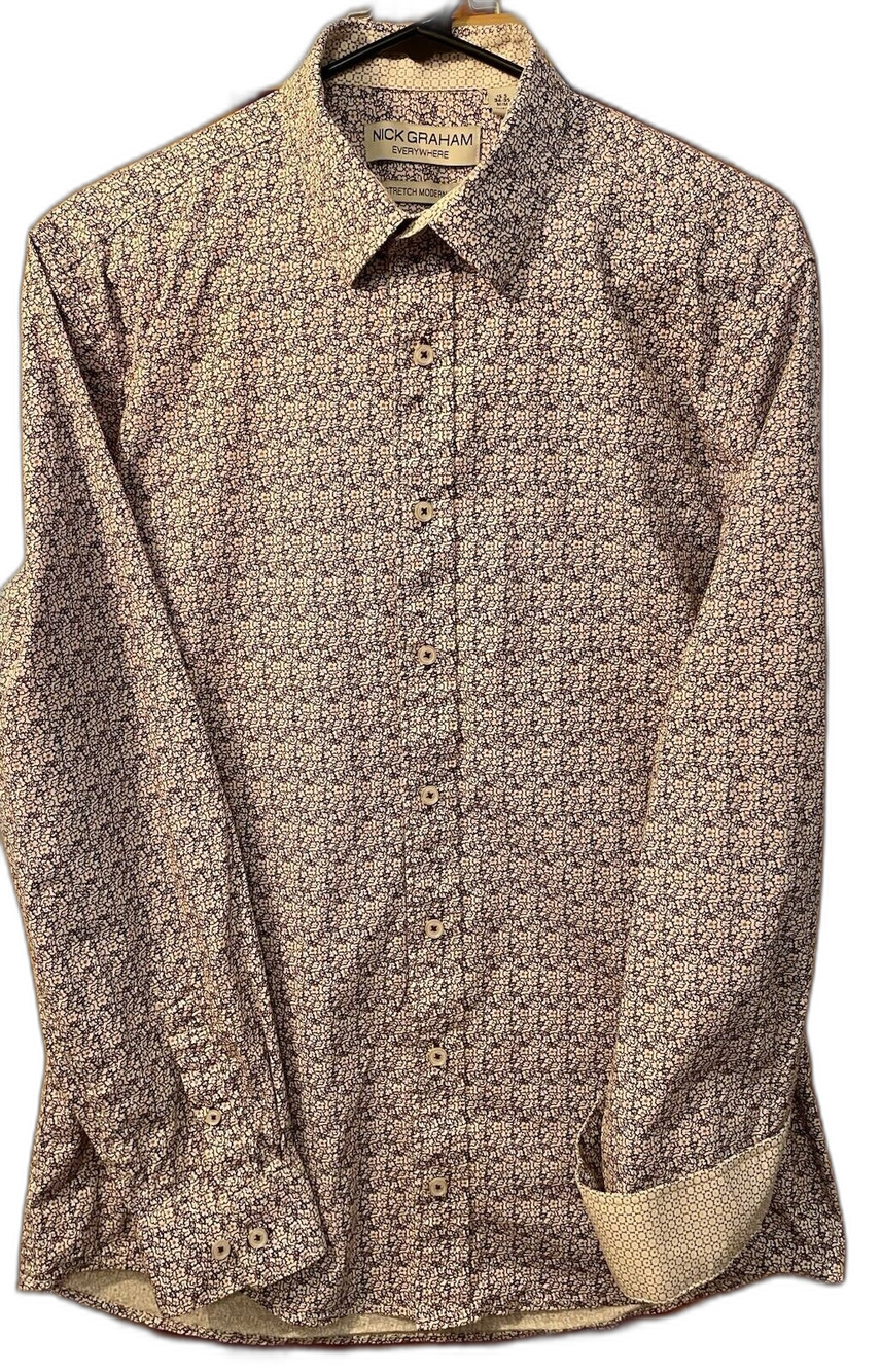 Nick Graham Everywhere Shirt Men’s Size 15.5 34-35 Med Stretch Modern Fit L S